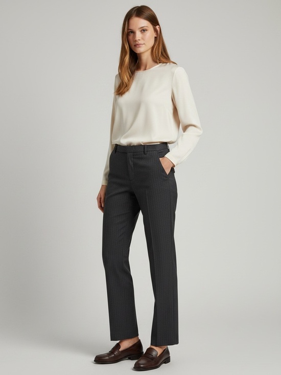 Old Navy Pants - Old Navy Women's Grey with Blue Pinstripe Tailored Trousers, Size 10, GUC